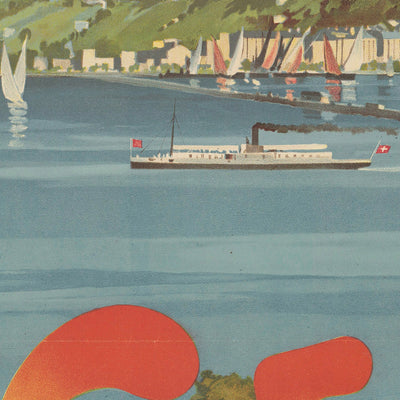 Geneva Travel Poster: Chemin de Fer P.L.M. by F. Hugo d’Alesi, 1893