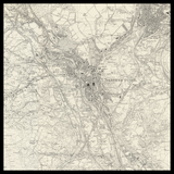Mapa antiguo personalizado de Merthyr Tydfil 