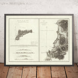 Mappa rara di Pasqua di La Pérouse, 1797: Baia di Cook, Oceano Pacifico 