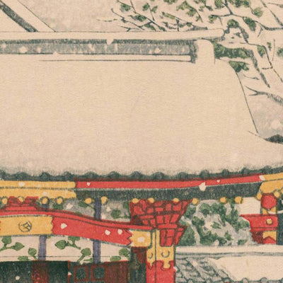 Snow at Hie Shrine (New Years Day) by Hasui Kawase, 1935