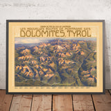 Póster de viaje de los Dolomitas: Les Nouvelles Routes de Montagne de Gustav Jahn, 1907 