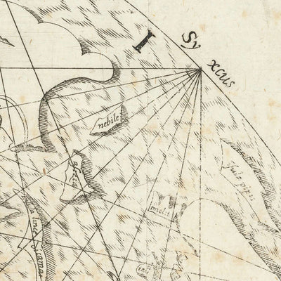 Carte du monde antique de Jérusalem par Vesconte, 1611 : Mappa Mundi médiévale, style portulan, rose des vents