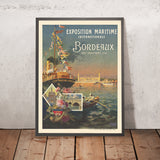 Bordeaux Travel Poster: Exposition Maritime Internationale by Etablissements Minot, 1907