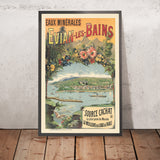 Póster de viaje de Evian-les-Bains: Eaux minérales de Imp. Charles Verneau, 1890 