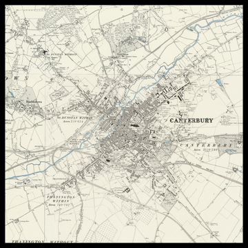 An old Ordnance Survey map of Canterbury