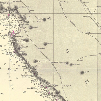 Old Californian Coast Map, 1955: SF Bay, LA Harbor, San Diego to Cape Mendocino Nautical Chart