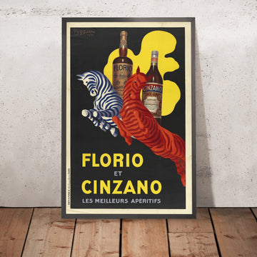 A framed image of Florio and Cinzano Vintage Aperitif Poster by Leonetto Cappiello, 1930