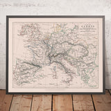 Ancienne carte de l'Europe avant la Révolution française et les guerres napoléoniennes, 1789 