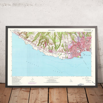 Old Map of Santa Cruz, California by USGS, 1954 – Monterey Bay & Pacific Coast Highway