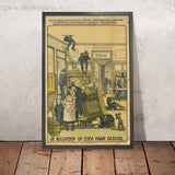 The Excise Officers in Search of Alcohol Vintage Satirical Poster, 1919