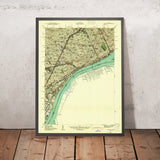 Old Map of Detroit, Michigan by USGS, 1940 – Windsor, Belle Isle & Detroit River