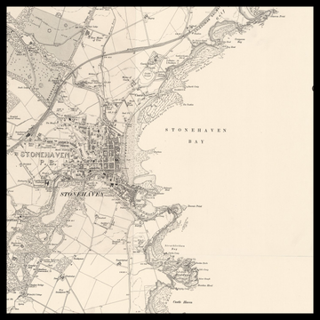 Una vecchia mappa Ordnance Survey di Stonehaven