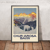 Switzerland Travel Poster: Chur-Arosa Bahn by Theodor Barth, 1915