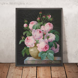 Pink Roses in a Vase by Pierre Joseph Redouté, 1838