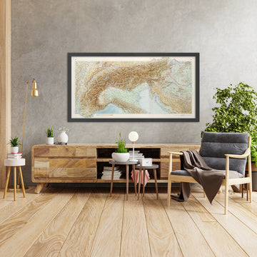 Old Topographic Map of the European Alps, 1965: Milan, Zurich, Mont Blanc, Matterhorn, Brenner Pass