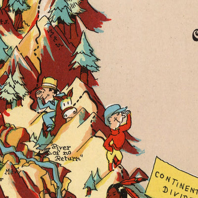 Pictorial Map of Idaho by Ruth Taylor White, 1935: Boise, Snake River, Mining, Forestry, Agriculture, County Boundaries