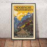 Cartel de viaje de Noruega: Noorsche Vacantiereizen de Albert Hemelman, 1926 