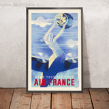 Affiche de voyage Air France : Dans tous les ciels, par Roger de Valerio, 1935 