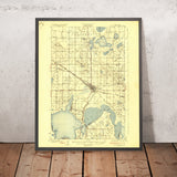 Old Map of Devils Lake, North Dakota by USGS, 1931 – Lake Irvine, Dry Lake & Freshwater Lake