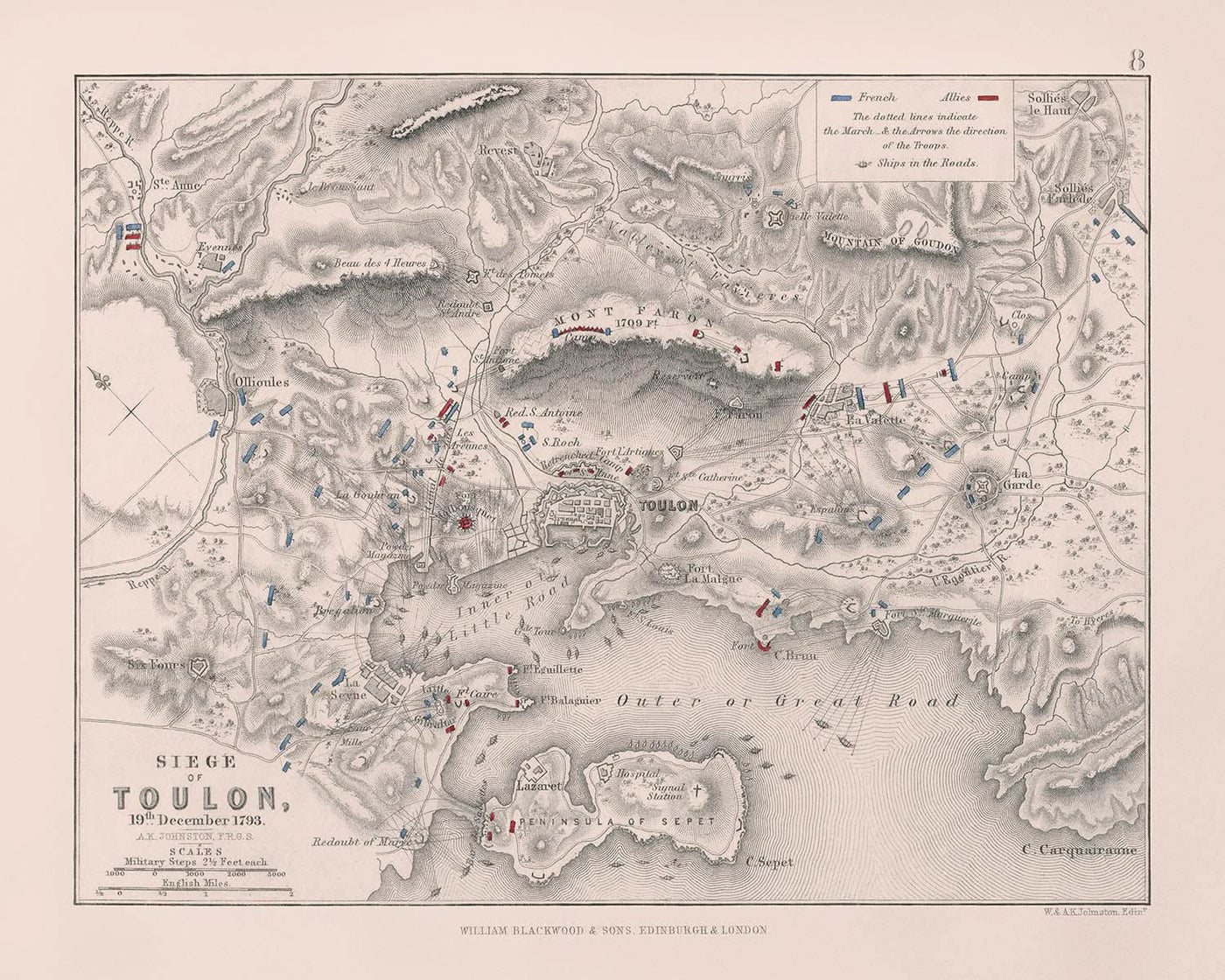 Sitio de Toulon, 19 de diciembre de 1793, por AK Johnston, 1793