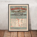 Affiche de voyage Londres-Paris : Angleterre–France par Imp. F. Champenois, 1890 