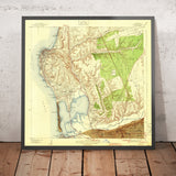 Old Map of La Jolla, California by USGS, 1943 – Pacific Beach, Torrey Pines & Mount Soledad