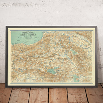 Alte Karte von Armenien von Piperjian, 1923: Jerewan, Trabzon, Sevansee, Berg Ararat, Vansee 