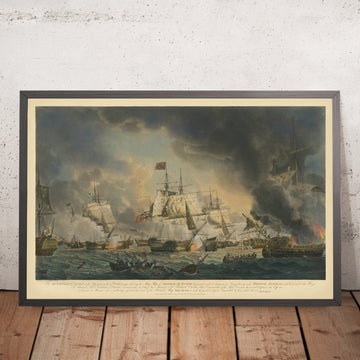 Una imagen enmarcada de Battle of Camperdown The Dutch Fleet Defeated on the Afternoon of the 11th October 1797 de Robert Dodd, 1798