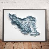 Mapa en relieve topográfico 3D de Irán 