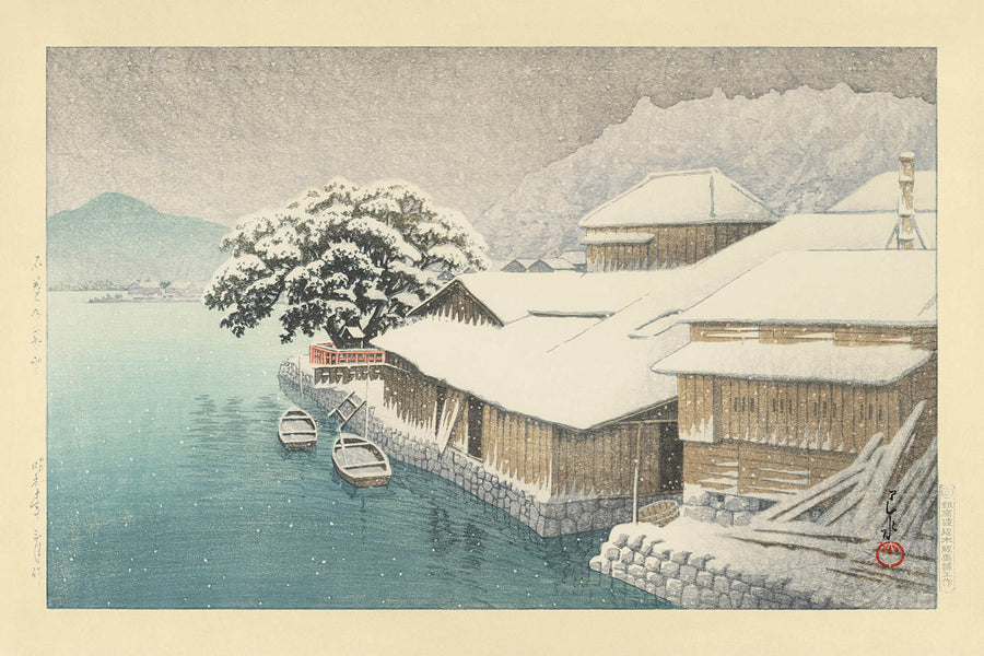 Nieve de la tarde en Ishinomaki de Hasui Kawase, 1935 