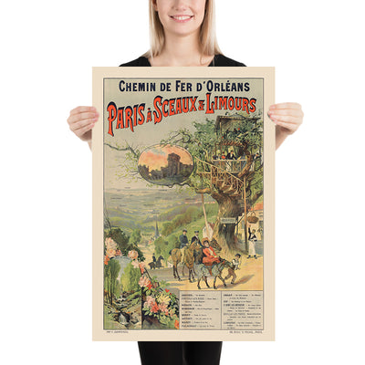 Paris Travel Poster: Chemin de Fer d’Orléans to Sceaux & Limours by Imp. F. Champenois, 1892