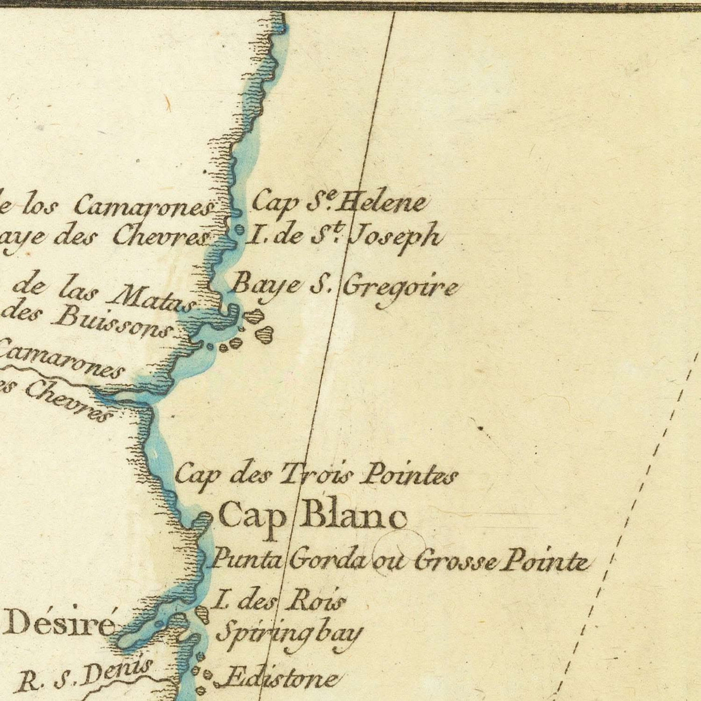 Old Map of Patagonia & Straits of Magellan by Bellin, 1764: Andes, Cape Horn, Islas Malvinas (Falklands)