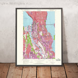 Old Map of Seattle, Washington by USGS, 1949 – Elliott Bay, Lake Washington & Mercer Island