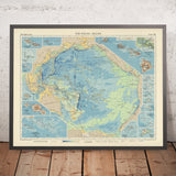 Old Map of the Pacific Ocean by Bartholomew, 1957: Inset Maps, Relief Shading