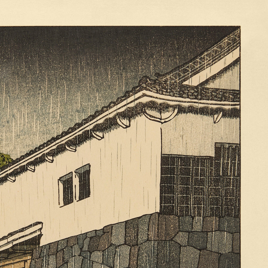 Uchiyamashita bajo la lluvia de Hasui Kawase 1935 