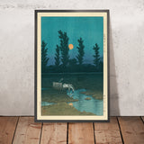 Luna llena en el Parque Nakanoshima en Sapporo por Hasui Kawase, 1935 