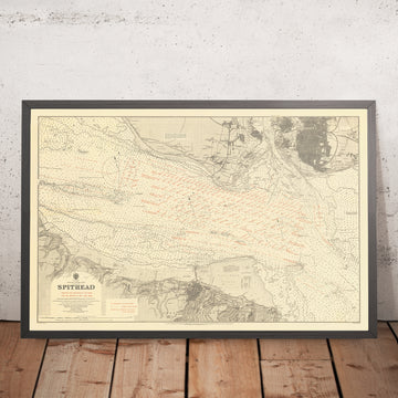 Ancienne carte nautique de Spithead par Malby & Sons, 1902 : Solent, Portsmouth et l&