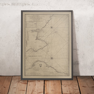 Carta Náutica de la Costa de Edimburgo Antiguo y Dundee por Downie, 1792: Firth de Edimburgo, Río Tay, Bahía de St Andrew 
