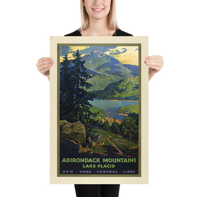 Lake Placid Travel Poster: Adirondack Mountains (New York Central Lines) by Walter L. Greene, 1920