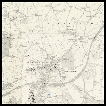 An old Ordnance Survey map of Brentwood