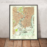 Old Map of Philadelphia, Pennsylvania by USGS, 1949 – Schuylkill River, Delaware River & Fairmount Park