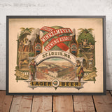 Julius Winkelmeyer Brewing Association Vintage Lager Beer Poster, 1880
