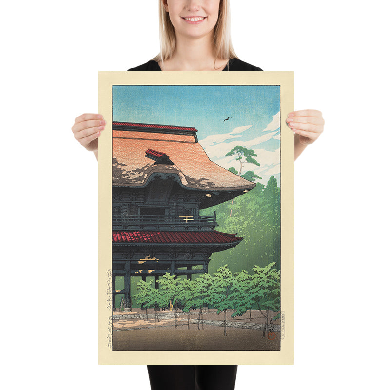 Templo Kenchoji en Kamakura por Hasui Kawase 1935 