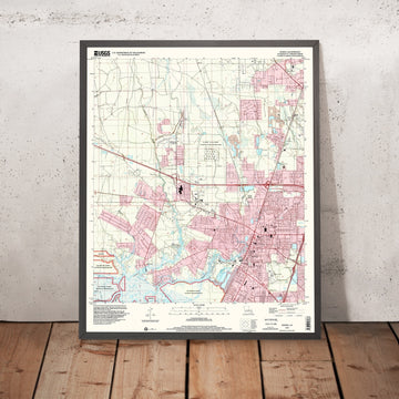 Map of Slidell, Louisiana by USGS, 1998 – Lake Pontchartrain & Bayou Bonfouca
