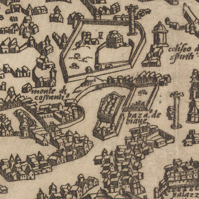 Ancient Bird’s Eye Map of Istanbul by Zenoi, 1572: Hagia Sophia, Topkapi Palace, Hippodrome, City Walls, Golden Horn