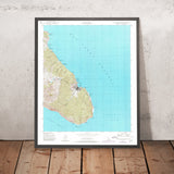 Old Map of Avalon, California by USGS, 1943 – Santa Catalina Island, Descanso Beach & Lovers Cove