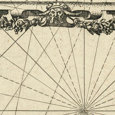 Carta náutica antigua de las Islas Canarias de Blaeu, 1608: Lanzarote, Tenerife, Gran Canaria