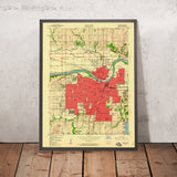 Old Map of Topeka, Kansas by USGS, 1950 – Kansas River, Shawnee County & Washburn University