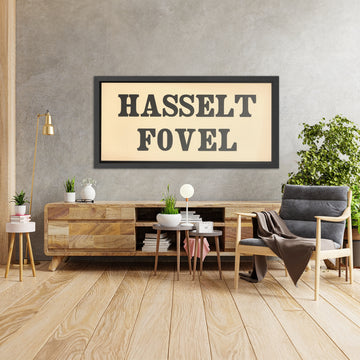 A framed image of Hasselt Fovel Vintage Drinks Advertising Poster, 1950