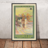 Poster di viaggio di Sauveterre-de-Béarn: Gave d’Oloron di Chemins de fer du Midi, 1920 